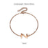 Bold Alphabet Letter Initial Charm Bracelet in Rose Gold Tone